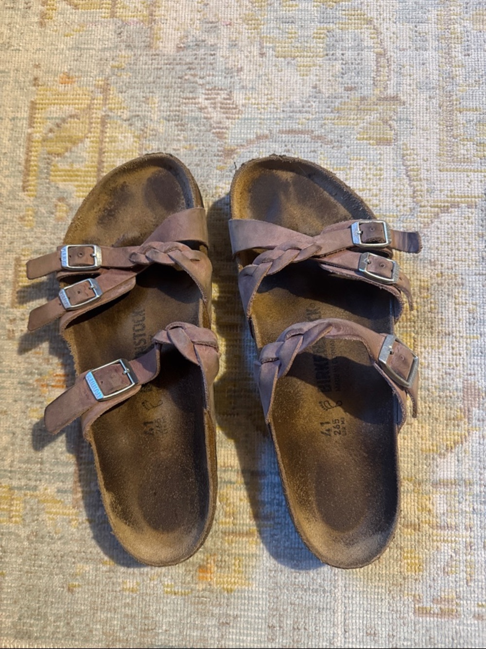 Birkenstock Braided Triple-Strap Sandals in Purple